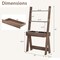 Costway Home Office Ladder Desk Wall-Leaning Laptop Workstation with Storage Shelves Natural/White/Walnut